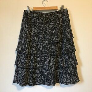 Vintage Made in Canada Whimsical Black and White Tiered Skirt
